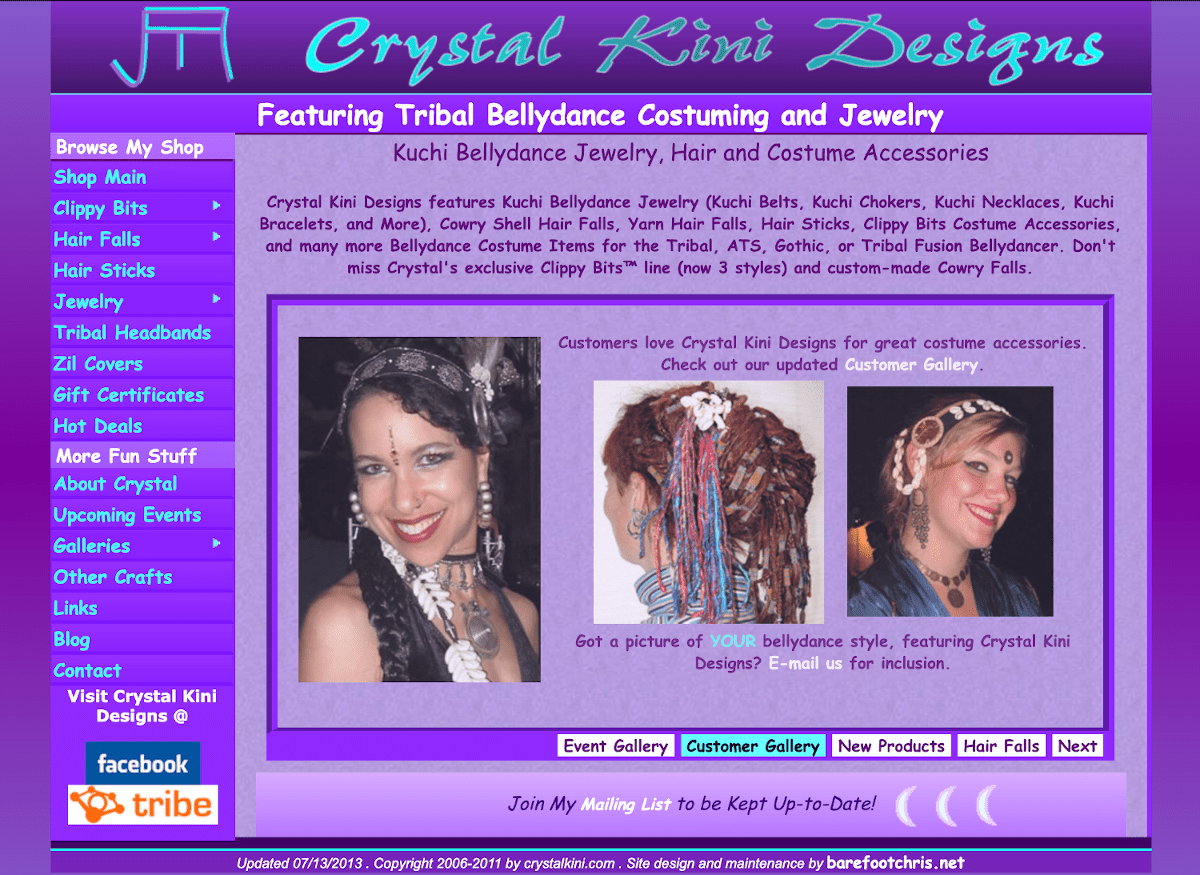 Crystal Kini Designs website